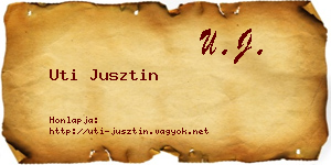 Uti Jusztin névjegykártya